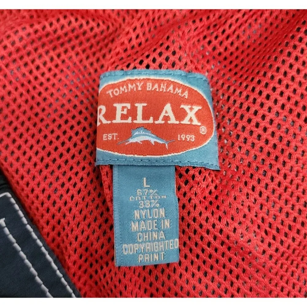 Tommy Bahama Relax Floral Beach Pool Lined Drawstring Cargo Swim Trunks Size L‎